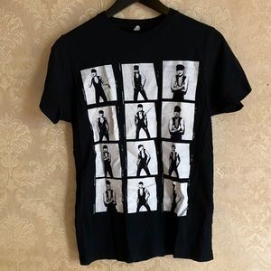 Madonna black tshirt with vintage pin